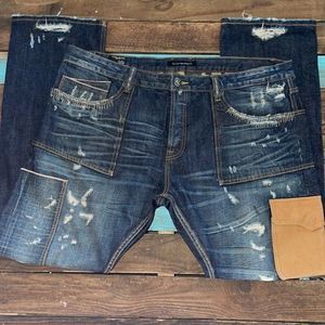 Cult Of Individuality Utility Distressed Button Fly Jeans